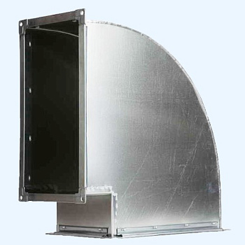 Прямоугольный горизонтальный отвод 90° из оцинкованной стали 600х300